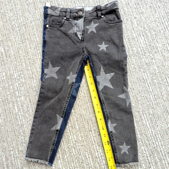 Stella McCartney Kids Skinny Star Jeans Grey Denim In Front/Blue Jean In Back - Picture 12 of 14